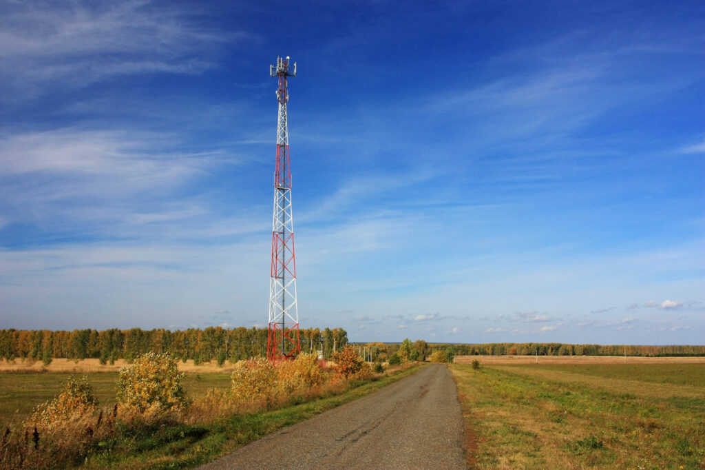 cell tower in an open field